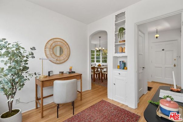 Chandelier, Home Office, Interior, Wood Texture Flooring