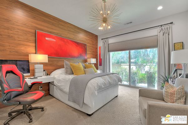 Bedroom, Home Office, Interior, Pendant Lights, Recessed Lighting, Wooden Walls