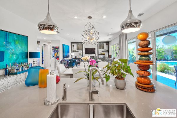 Dining room, Fireplace, Interior, Kitchen, Pendant Lights, Recessed Lighting