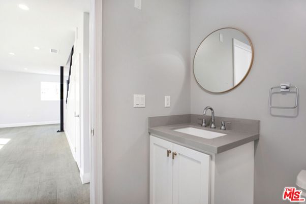 Bathroom, Interior, Recessed Lighting, Wood Texture Flooring