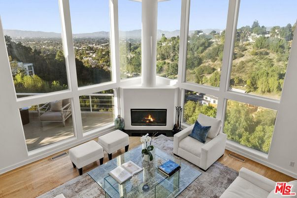 Fireplace, Interior, Living room, Sun Room, Wood Texture Flooring