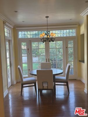 Chandelier, Dining room, Interior, Wood Texture Flooring