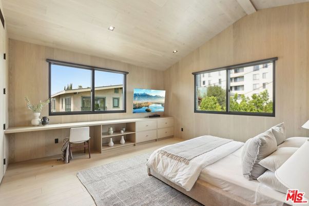 Bedroom, Home Office, Interior, Recessed Lighting, Wooden Ceilings, Wood Texture Flooring