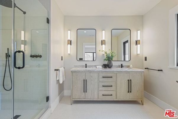 Bathroom, Dual Sink Vanities, Glass Shower, Interior