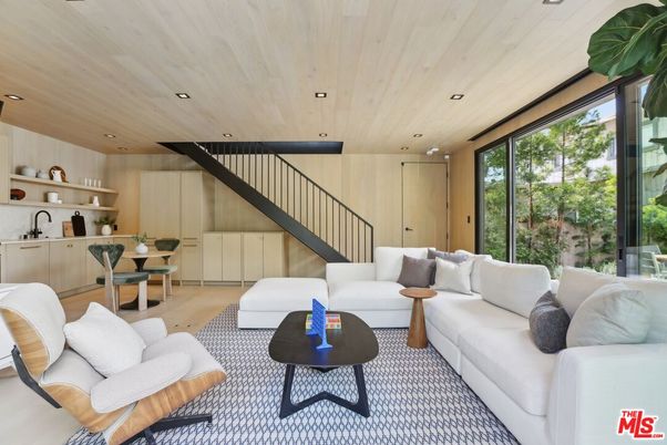 Interior, Living room, Recessed Lighting, Wooden Ceilings, Wood Texture Flooring