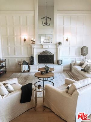 Fireplace, Interior, Living room, Pendant Lights, Wood Texture Flooring