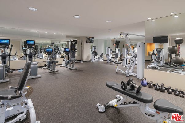 Fitness Equipment, Gym, Interior, Recessed Lighting