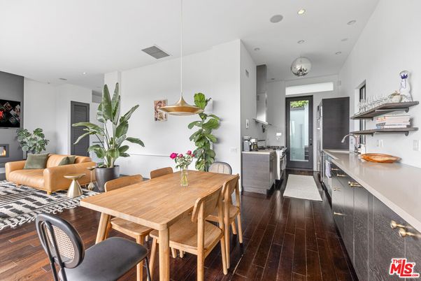 Dining room, Interior, Kitchen, Living room, Recessed Lighting, Wood Texture Flooring