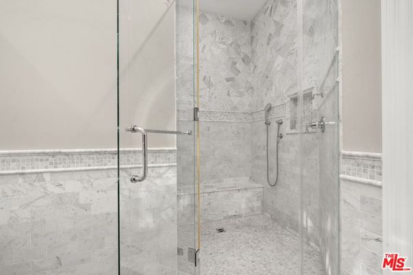 Bathroom, Glass Shower, Interior, Marble Walls