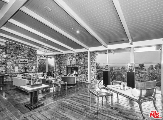 Fireplace, Interior, Living room, Stone Walls, Wood Texture Flooring