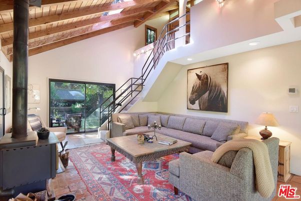 Interior, Living room, Recessed Lighting, Wooden Beams