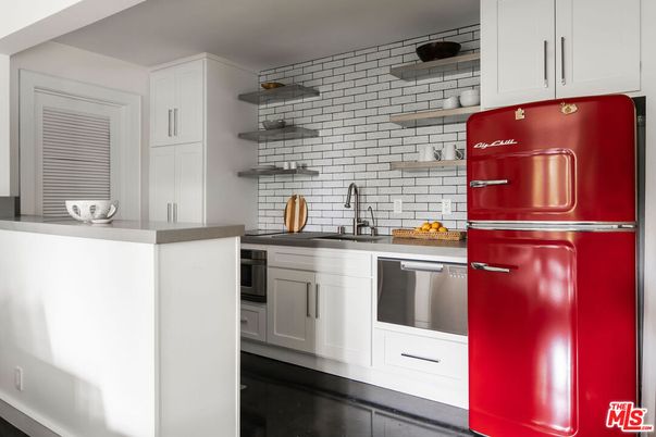 Interior, Kitchen, Stainless Steel Appliances, Stone Walls