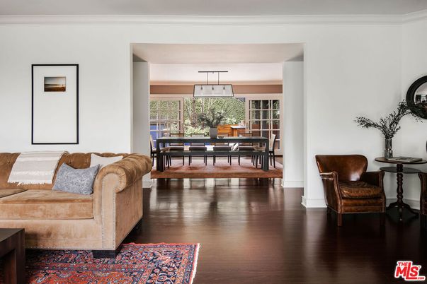 Dining room, Interior, Living room, Pendant Lights, Wood Texture Flooring