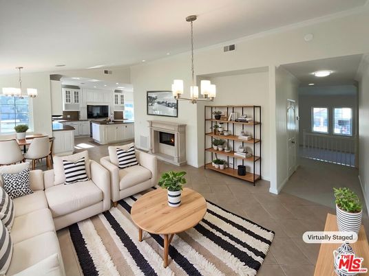 Dining room, Fireplace, Interior, Kitchen, Living room, Pendant Lights, Recessed Lighting