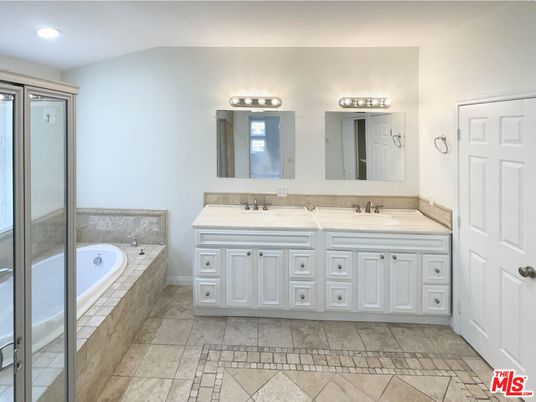 Bathroom, Dual Sink Vanities, Interior, Recessed Lighting, Tile Countertops
