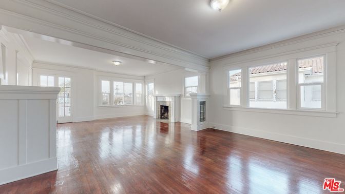 Empty room, Fireplace, Interior, Wood Texture Flooring