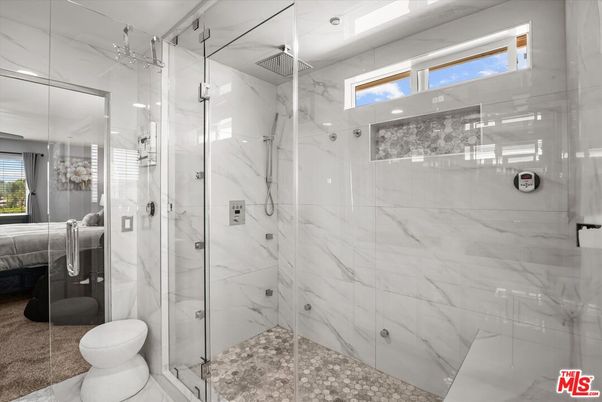 Bathroom, Glass Shower, Interior, Marble Walls