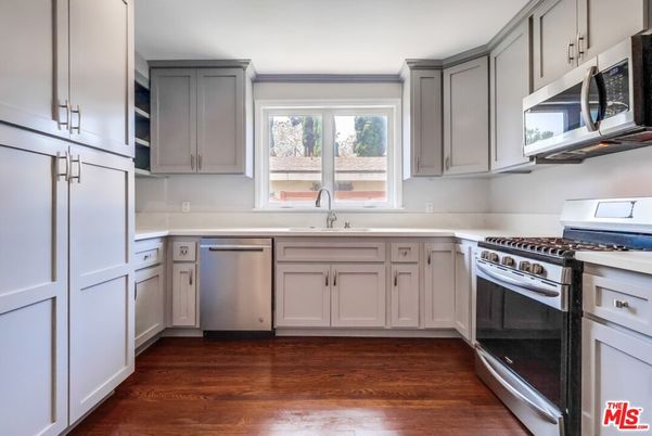Interior, Kitchen, Stainless Steel Appliances, Wood Texture Flooring