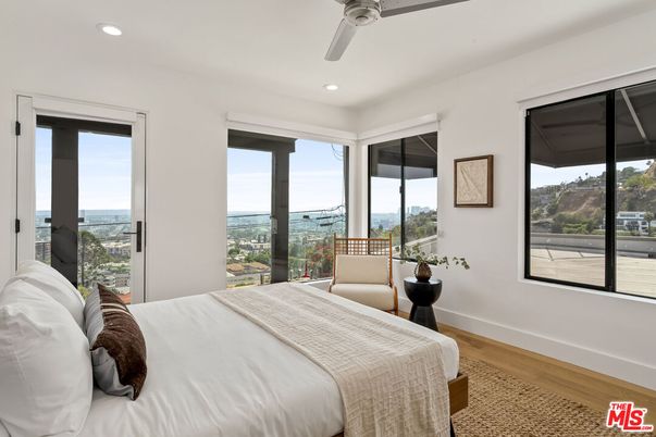 Bedroom, Interior, Recessed Lighting, Water, Wood Texture Flooring