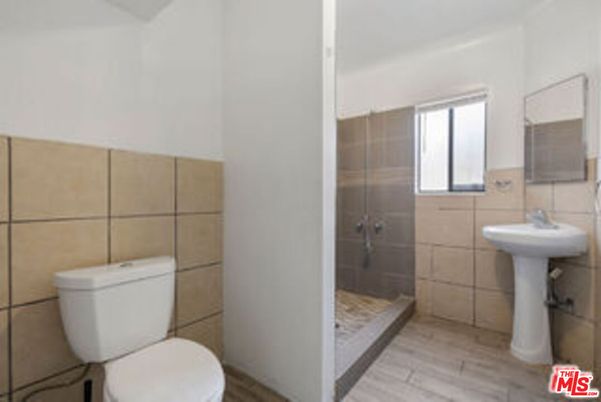 Bathroom, Glass Shower, Interior, Wood Texture Flooring