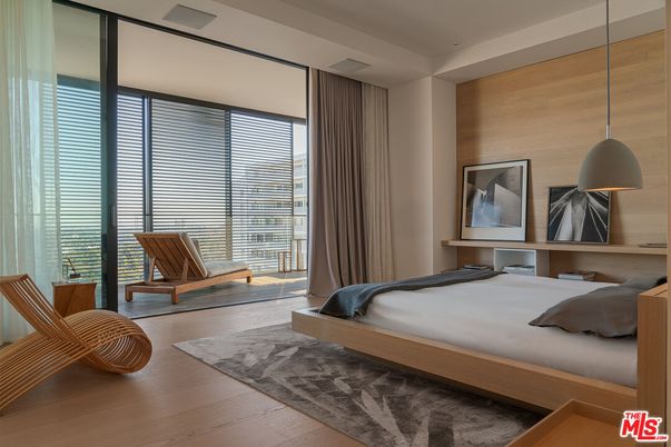 Bedroom, Interior, Pendant Lights, Wood Texture Flooring