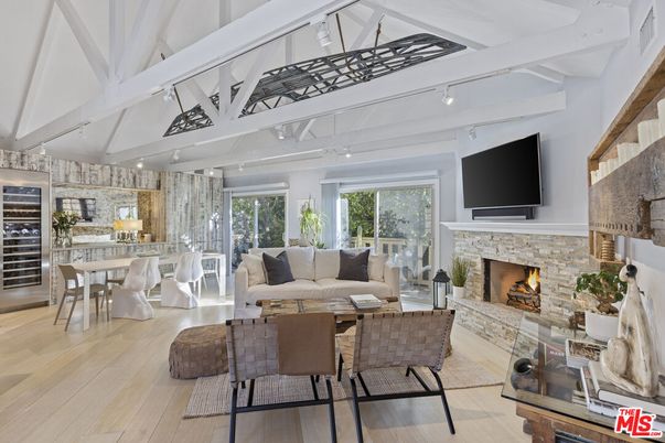 Dining room, Fireplace, Interior, Living room, Wood Texture Flooring