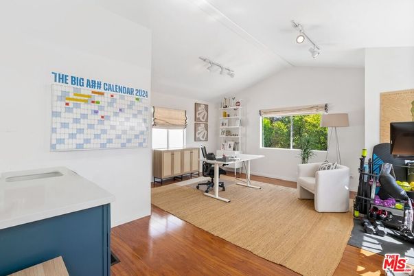 Fitness Equipment, Home Office, Interior, Wood Texture Flooring