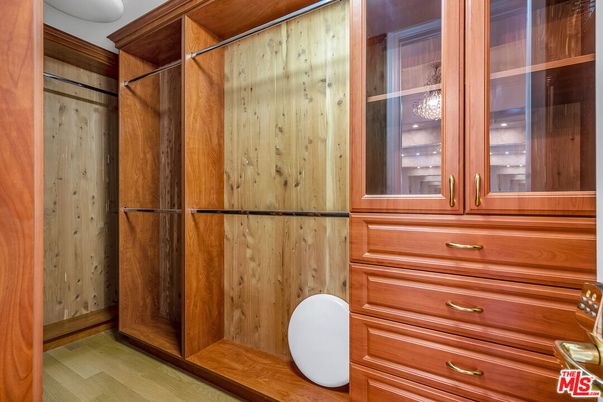 Bathroom, Interior, Walk-in Closets, Wood Texture Flooring, Wooden Walls