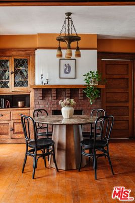 Dining room, Interior, Pendant Lights, Stone Walls