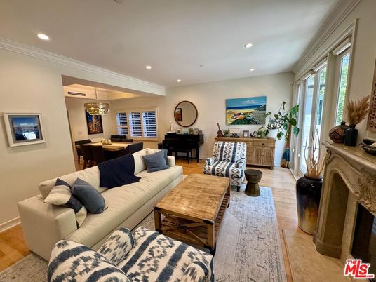 Dining room, Fireplace, Interior, Living room, Pendant Lights, Piano, Recessed Lighting, Wood Texture Flooring
