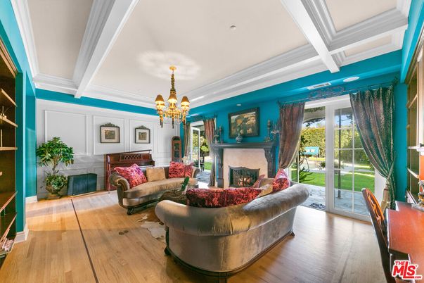 Chandelier, Fireplace, Interior, Living room, Wood Texture Flooring