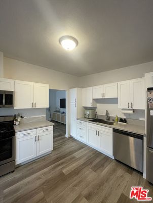 Interior, Kitchen, Stainless Steel Appliances, Wood Texture Flooring