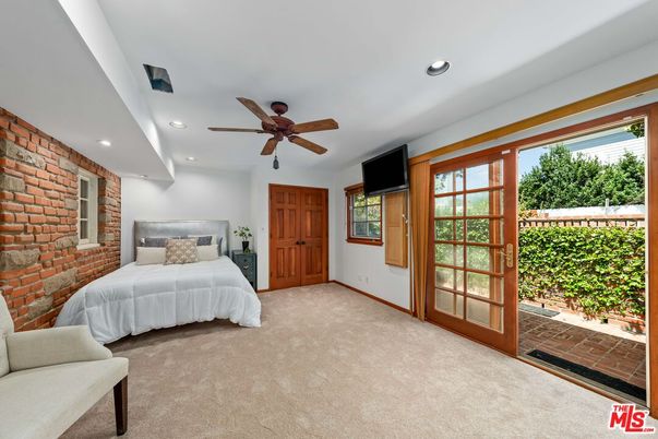 Bedroom, Interior, Recessed Lighting, Stone Walls