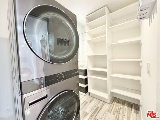 Interior, Washer, Wood Texture Flooring