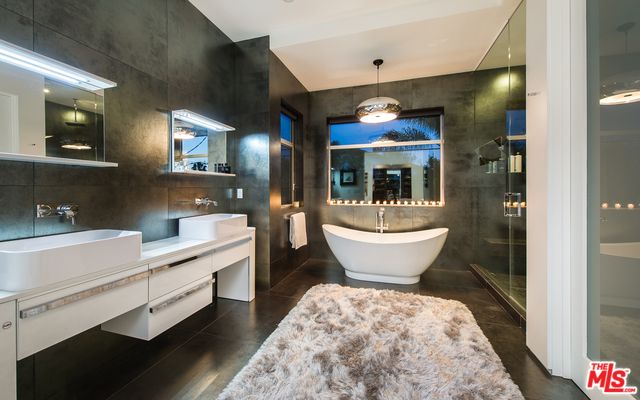 Bathroom, Dual Sink Vanities, Free Standing Baths, Interior, Pendant Lights, Recessed Lighting