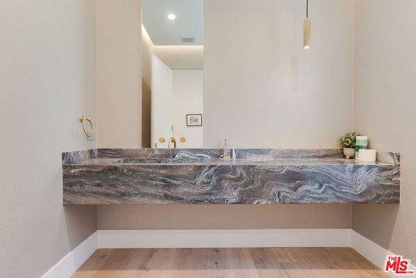 Bathroom, Interior, Recessed Lighting, Wood Texture Flooring