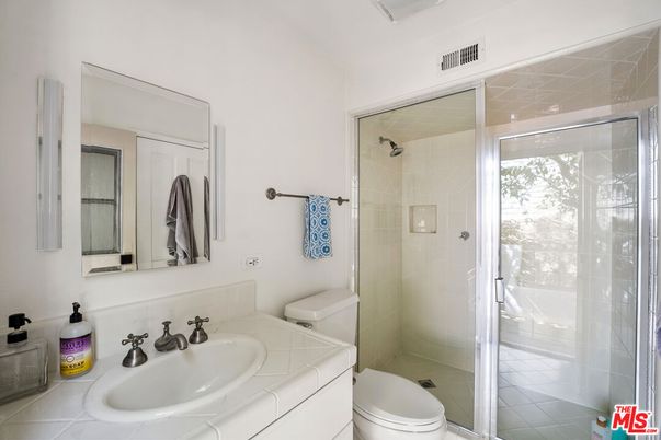 Bathroom, Glass Shower, Interior, Tile Countertops