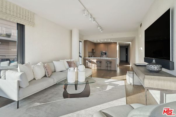 Interior, Kitchen, Living room, Recessed Lighting, Stainless Steel Appliances, Wood Texture Flooring