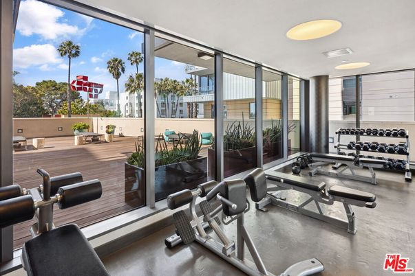 Fitness Equipment, Gym, Interior, Recessed Lighting, Wood Texture Flooring