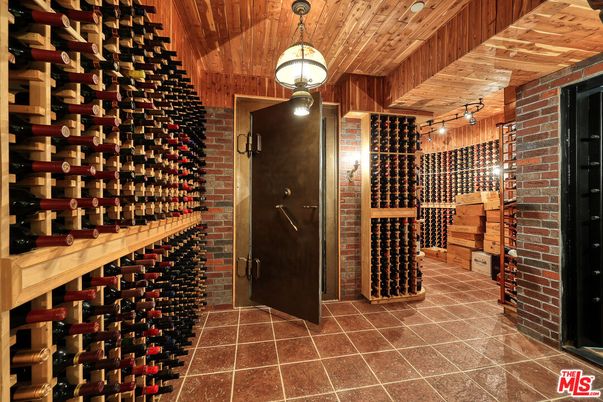 Interior, Pendant Lights, Stone Walls, Wine Storage, Wooden Ceilings