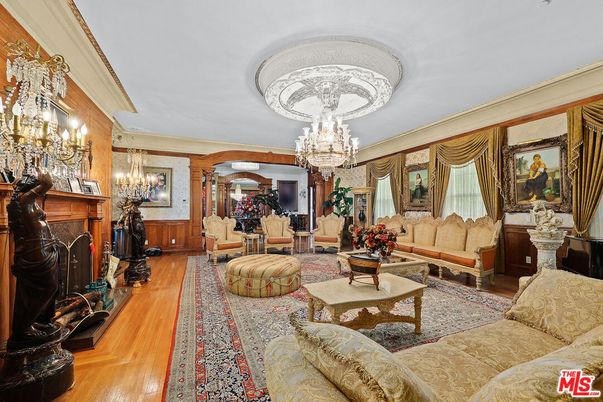 Chandelier, Fireplace, Interior, Living room, Wood Texture Flooring