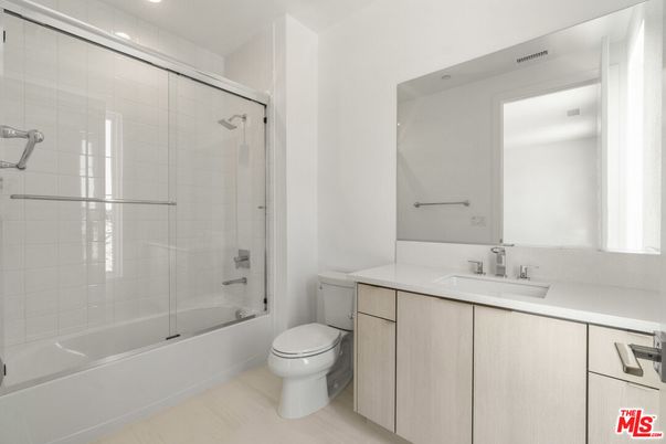 Bathroom, Glass Shower, Interior, Recessed Lighting, Wood Texture Flooring