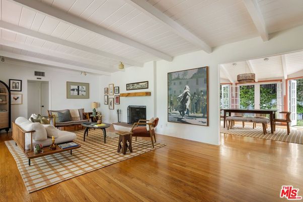 Dining room, Fireplace, Interior, Living room, Wood Texture Flooring