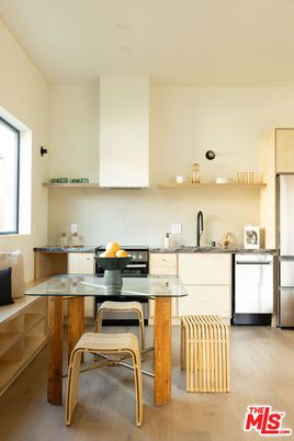 Dining room, Interior, Kitchen, Recessed Lighting, Wood Texture Flooring