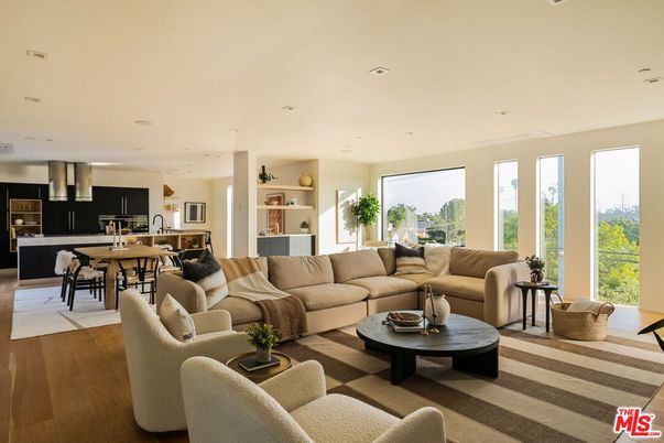 Dining room, Interior, Kitchen, Living room, Pendant Lights, Recessed Lighting, Wood Texture Flooring