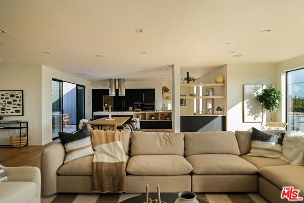 Interior, Kitchen, Living room, Recessed Lighting, Wood Texture Flooring
