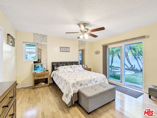 Bedroom, Interior, Stone Walls, Wood Texture Flooring