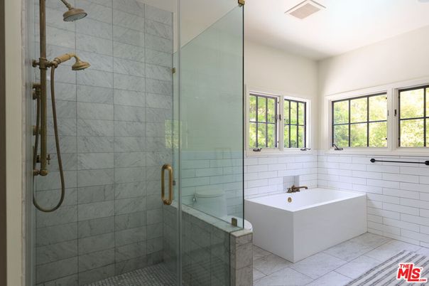 Bathroom, Glass Shower, Interior, Marble Walls