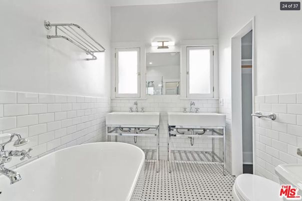 Bathroom, Dual Sink Vanities, Free Standing Baths, Glass Shower, Interior