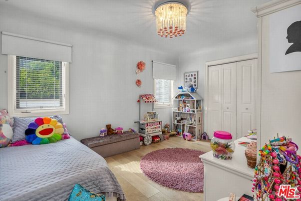 Bedroom, Chandelier, Interior, Wood Texture Flooring